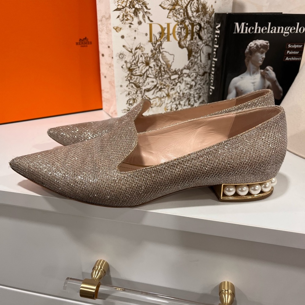 Nicholas Kirkwood Glittering Gold Women's Loafers - Picture 5 of 8